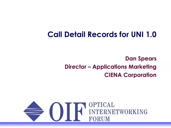 call detail records for uni 1 0
