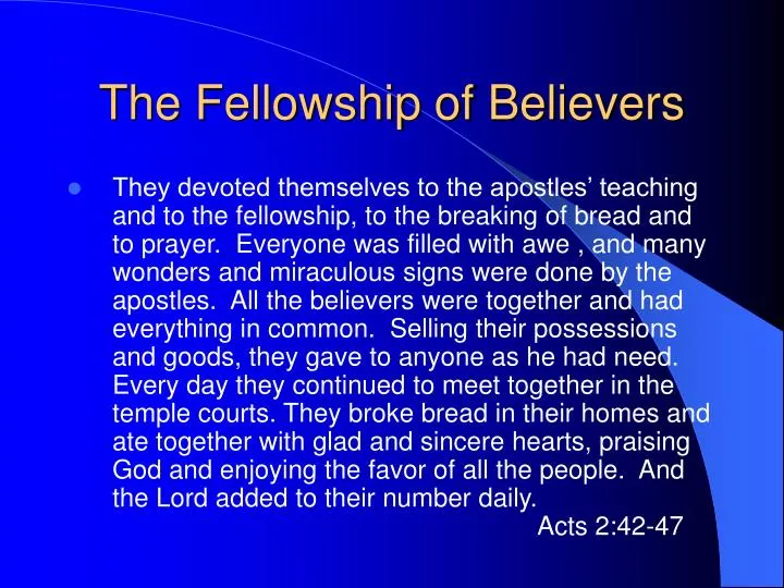 the fellowship of believers