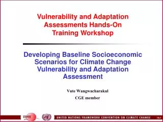 Vulnerability and Adaptation Assessments Hands-On Training Workshop