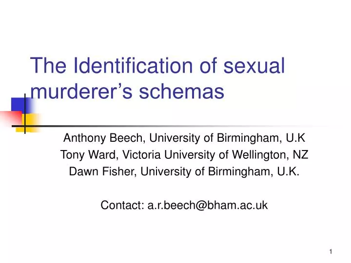 the identification of sexual murderer s schemas