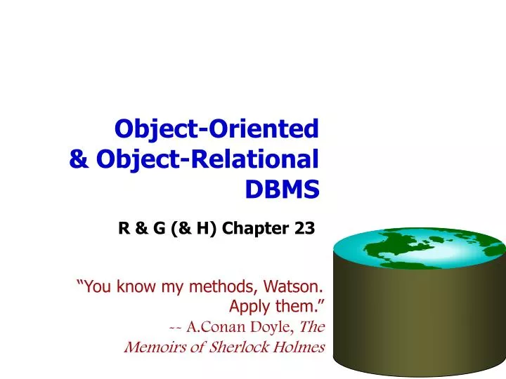 object oriented object relational dbms