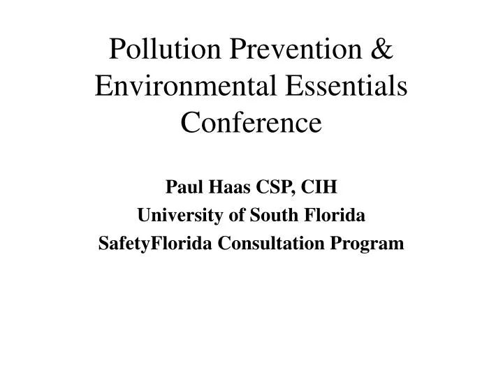 pollution prevention environmental essentials conference