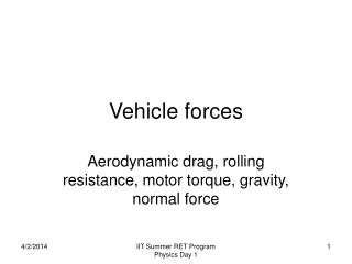 Vehicle forces