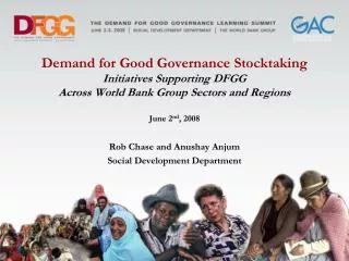 Demand for Good Governance Stocktaking Initiatives Supporting DFGG Across World Bank Group Sectors and Regions June 2 n