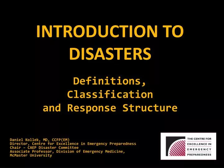introduction to disasters