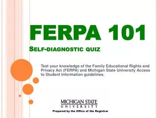 FERPA 101 Self-diagnostic quiz