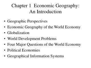 Chapter 1 Economic Geography: An Introduction