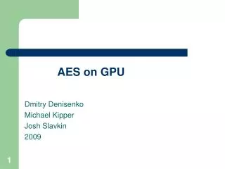 AES on GPU