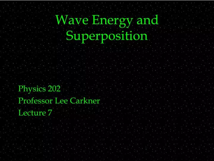 wave energy and superposition