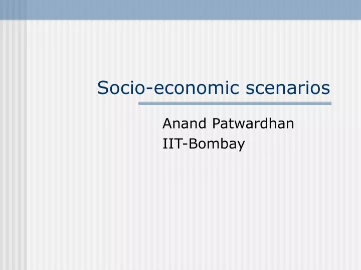 socio economic scenarios
