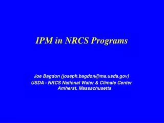IPM in NRCS Programs