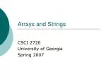 Arrays and Strings - slide 1