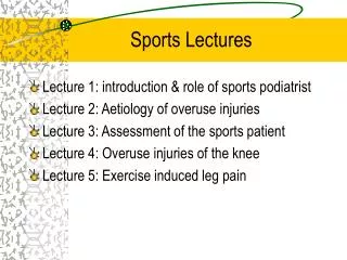 Sports Lectures