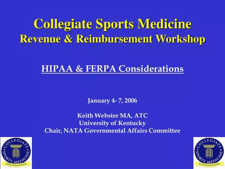 collegiate sports medicine revenue reimbursement workshop