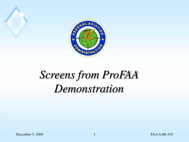 screens from profaa demonstration