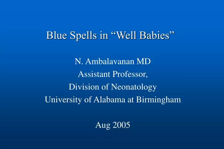 blue spells in well babies