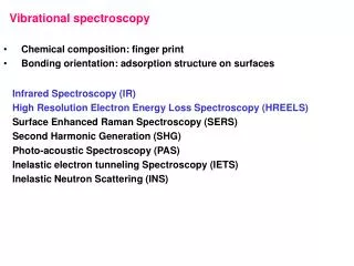 Vibrational spectroscopy