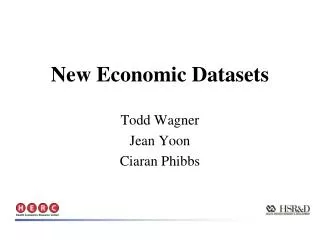 New Economic Datasets