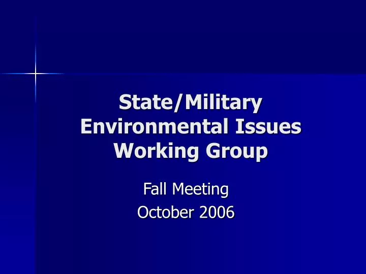 state military environmental issues working group