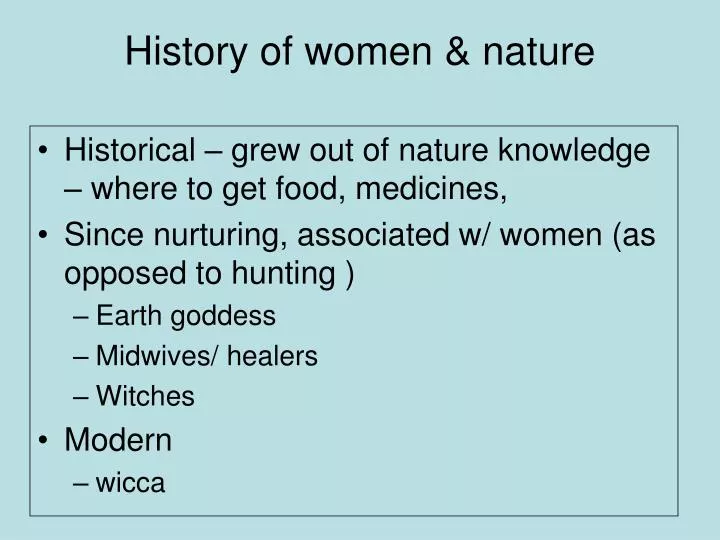 history of women nature