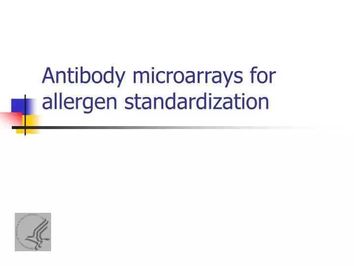 antibody microarrays for allergen standardization