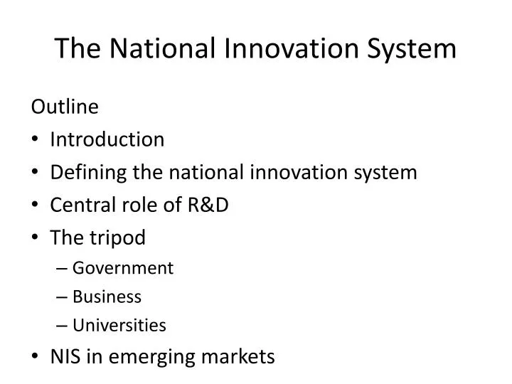 the national innovation system