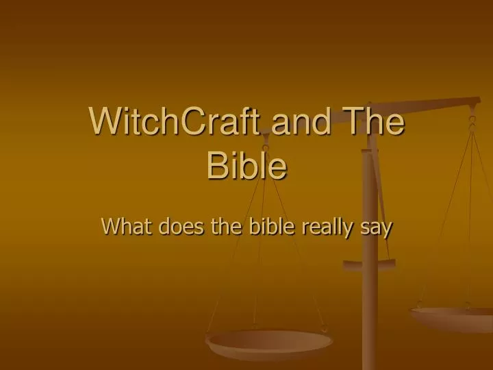 witchcraft and the bible