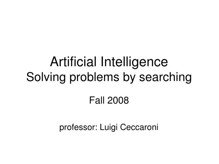 artificial intelligence solving problems by searching