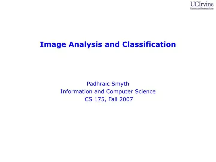image analysis and classification