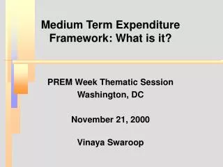 Medium Term Expenditure Framework: What is it?