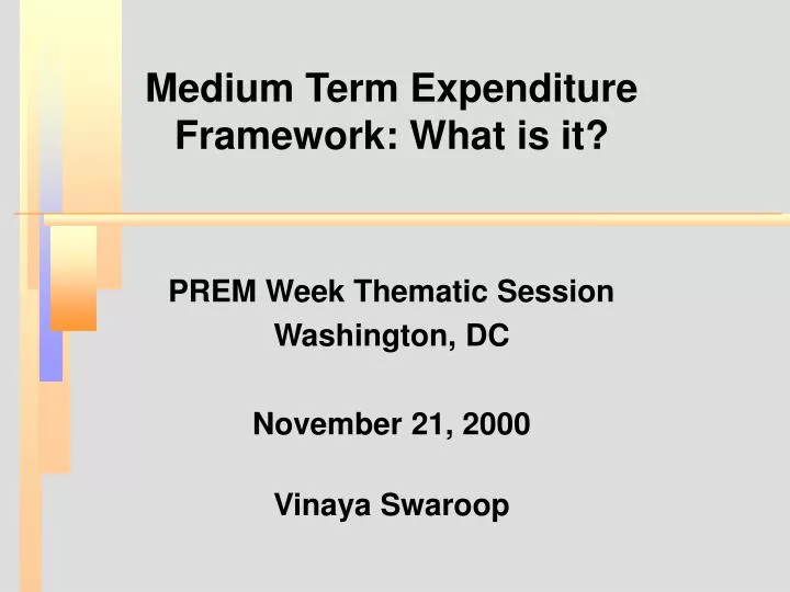 medium term expenditure framework what is it