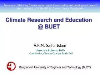 Climate Research and Education @ BUET