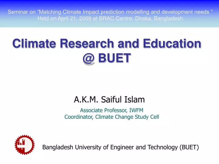climate research and education @ buet