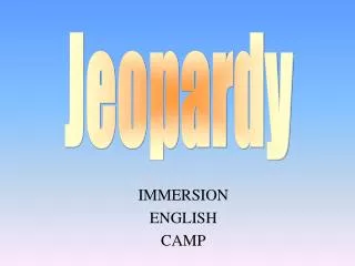 IMMERSION ENGLISH CAMP