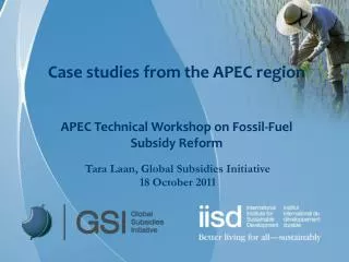 Case studies from the APEC region APEC Technical Workshop on Fossil-Fuel Subsidy Reform
