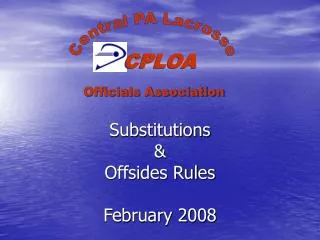 Substitutions &amp; Offsides Rules February 2008