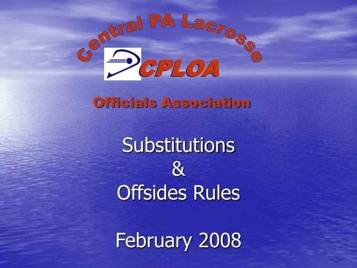 substitutions offsides rules february 2008