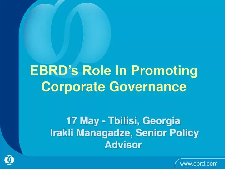 ebrd s role in promoting corporate governance