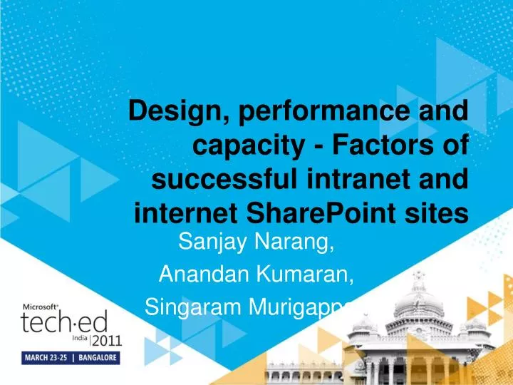design performance and capacity factors of successful intranet and internet sharepoint sites