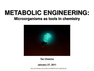 METABOLIC ENGINEERING: Microorganisms as tools in chemistry