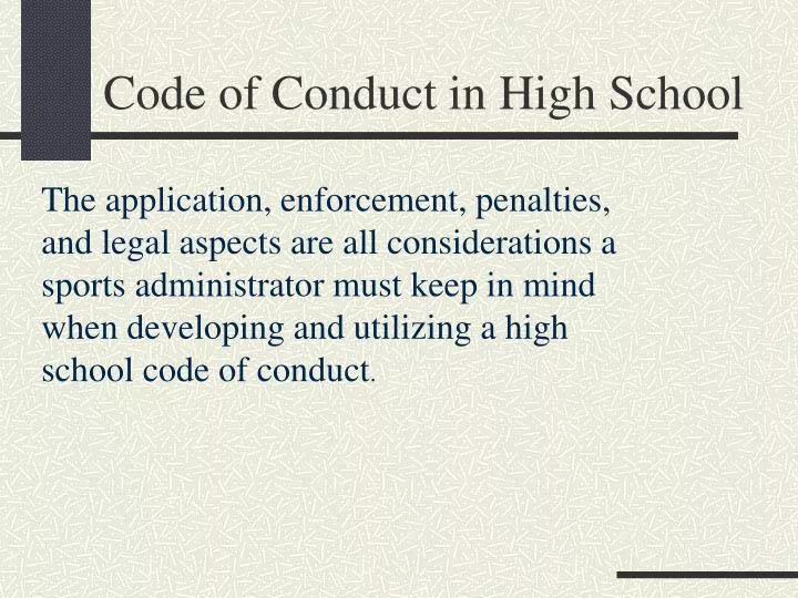 code of conduct in high school