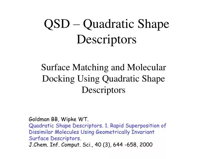 qsd quadratic shape descriptors