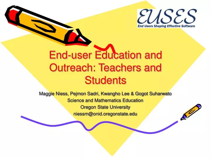 end user education and outreach teachers and students