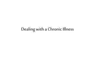 Dealing with a Chronic Illness