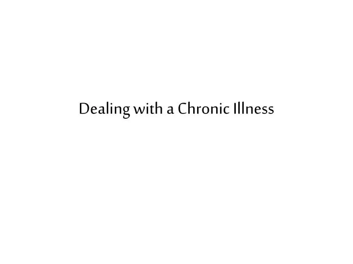 dealing with a chronic illness