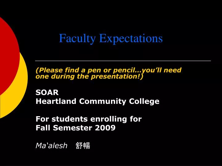 faculty expectations
