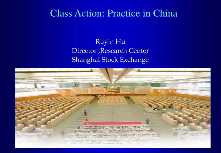 class action practice in china