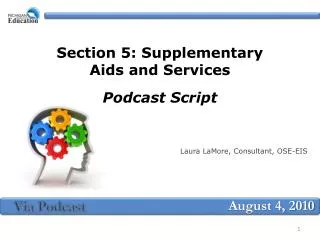 Section 5: Supplementary Aids and Services Podcast Script