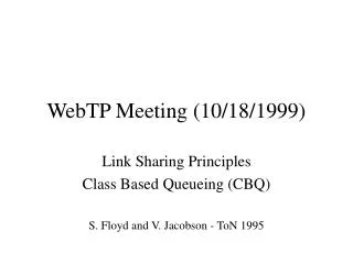 WebTP Meeting (10/18/1999)
