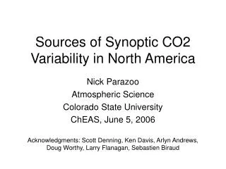 Sources of Synoptic CO2 Variability in North America
